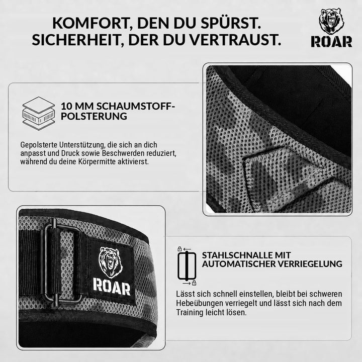 Roar® Gewichthebergürtel Herren und Damen, Lifting Belt for Gym, Powerlifting Gürtel Gewichtheben, W