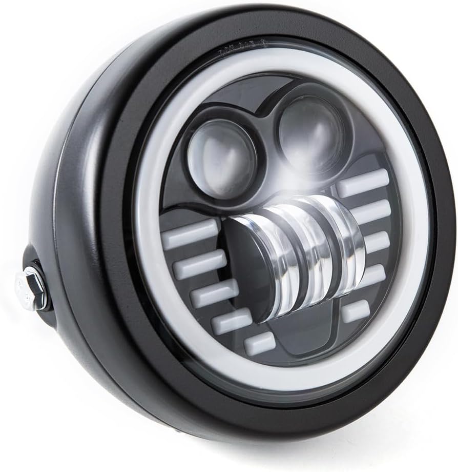 Motorrad LED Frontscheinwerfer, 6,5 Zoll Universal Scheinwerfer Distanz Licht mit Halterung zur Über