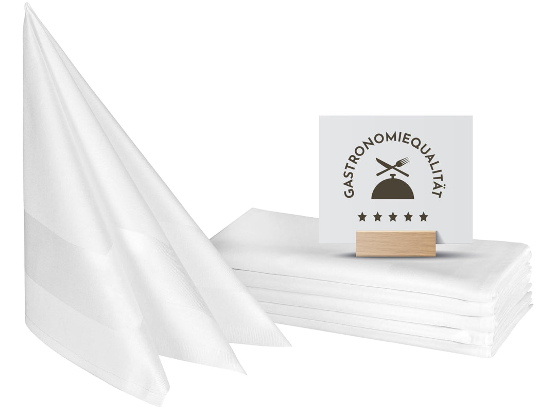 ZOLLNER 6er Set Mundservietten 100% Baumwolle, 50x50 cm, Weiss 50 x 50 cm (6er Set) Weiss, 50 x 50 c