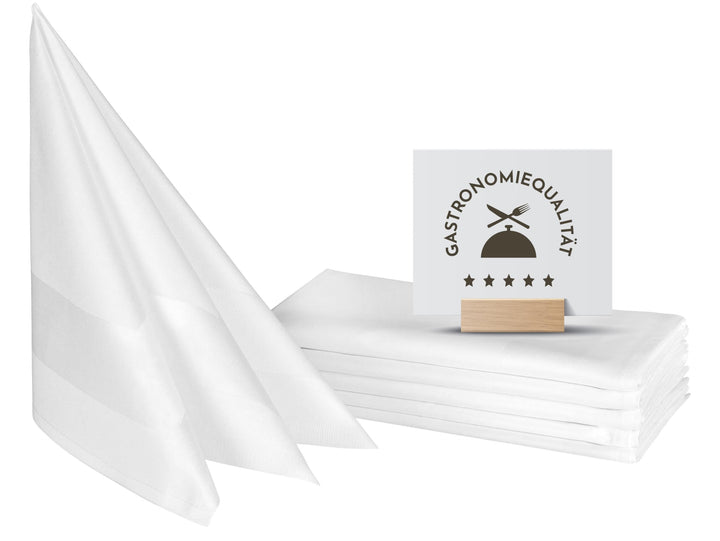 ZOLLNER 6er Set Mundservietten 100% Baumwolle, 50x50 cm, Weiss 50 x 50 cm (6er Set) Weiss, 50 x 50 c