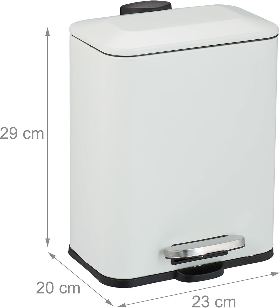 Relaxdays Mülleimer Bad, 5 l, Kosmetikeimer mit Soft-Close, in Matter Optik, entnehmbarer Inneneimer