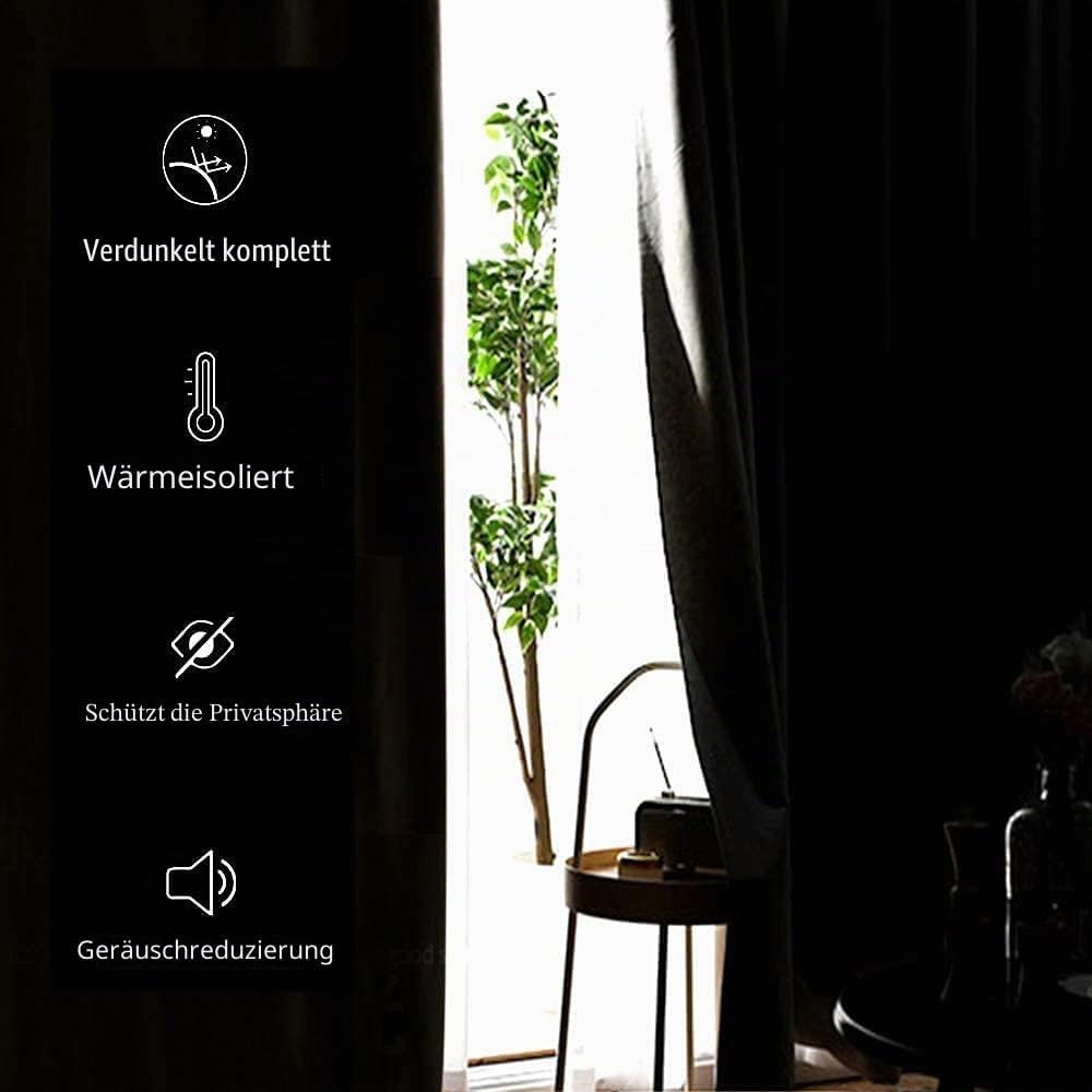 JIUZHEN Blickdicht Vorhänge Gardinen Ösenvorhang für Schlafzimmer Wohnzimmer,Rot Verdunkelungsvorhan