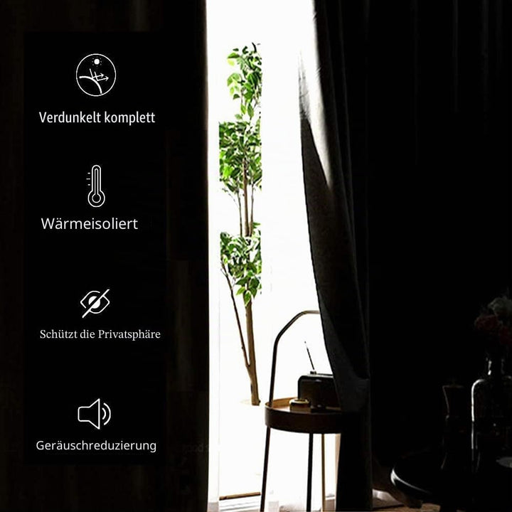 JIUZHEN Blickdicht Vorhänge Gardinen Ösenvorhang für Schlafzimmer Wohnzimmer,Rot Verdunkelungsvorhan
