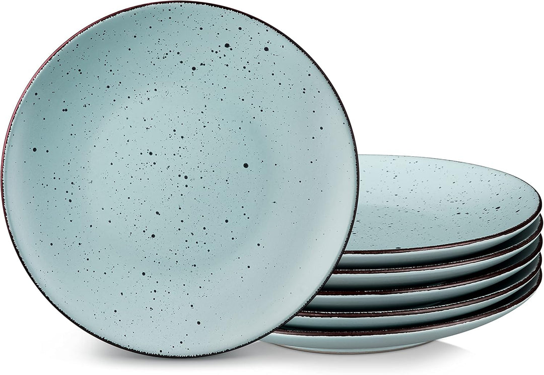vancasso Speiseteller 6tlg, Runder Essteller Ø27cm aus Steingut, Flachtellerset in schlichter Farbe,