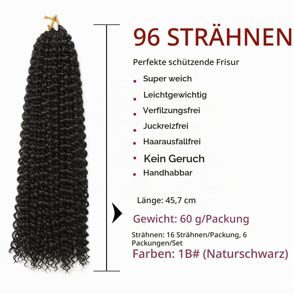 Passion Twist Hair, 6 Packungen 18-Zoll-Braids Extensions Faux Locs Crochet Hair YDDM Synthetische H