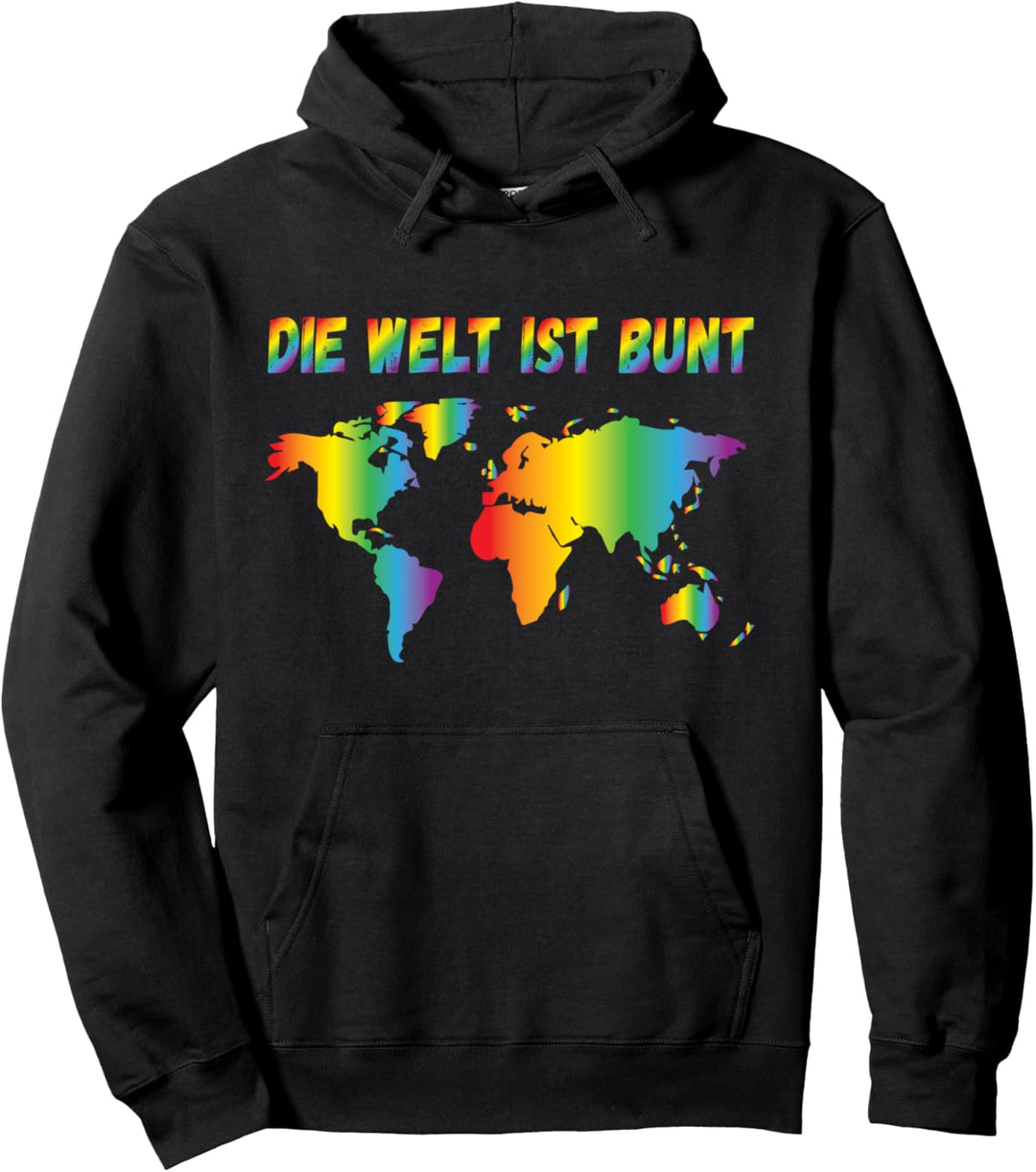 Die Welt ist bunt Weltkarte Regenbogen Lesbe Homosexualität Pullover Hoodie