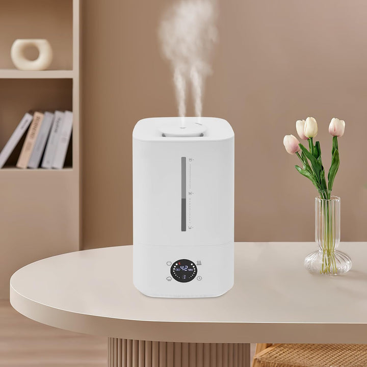Luftbefeuchter 6L Warm & Kaltnebel, Luftbefeuchter Schlafzimmer mit 45–90%, Air Humidifier mit Touch