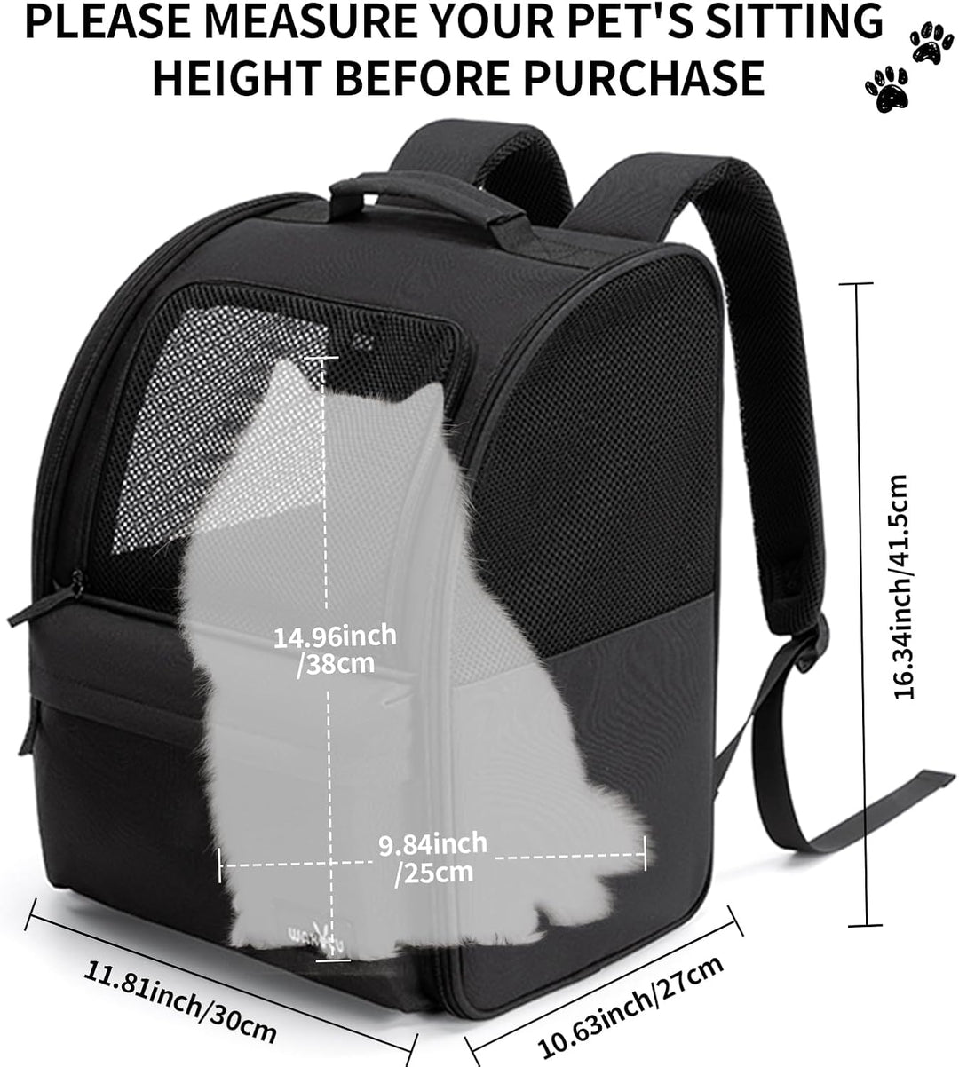wakytu Katzentrager-Rucksack, Stahldrahtrahmen, Stabiler, 600D verschleissfestes Oxford-Gewebe, Hund