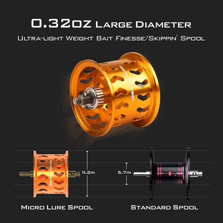 KastKing Zephyr Bait Finesse Baitcast-Rolle, Kohlefaser-Angelrolle – Drag Clicker Version, 7,2:1 Übe