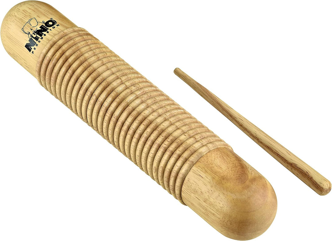 Nino Percussion Wood Güiro Instrument - Musikinstrument für Kinder ab 5 Jahren - Siam Eiche, Natur (