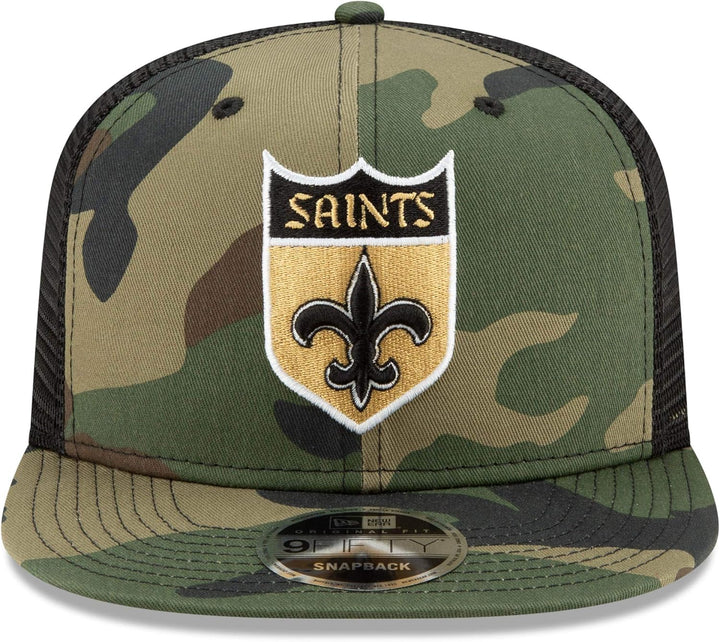 Throwback New Orleans Saints Mesh 9Fifty Snapback Cap Wood
