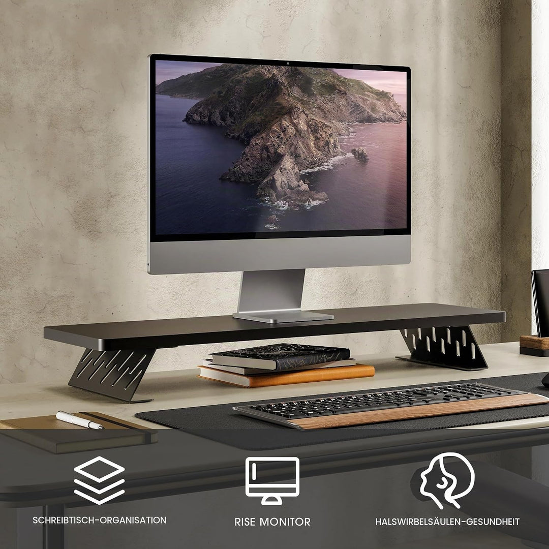 Fenge Dual Monitorständer mit Modernen Metallfüssen Multifunktionaler Bildschirmständer für Computer