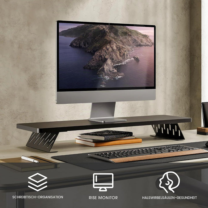 Fenge Dual Monitorständer mit Modernen Metallfüssen Multifunktionaler Bildschirmständer für Computer