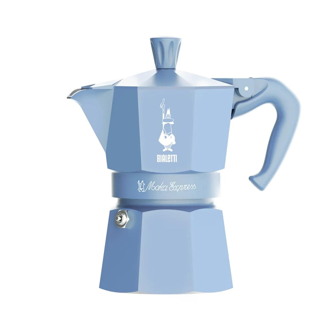 Bialetti Moka Express Sternenhimmel, Espressokocher aus Aluminium, 1 Tasse, Ceruleo, manuell, matt,
