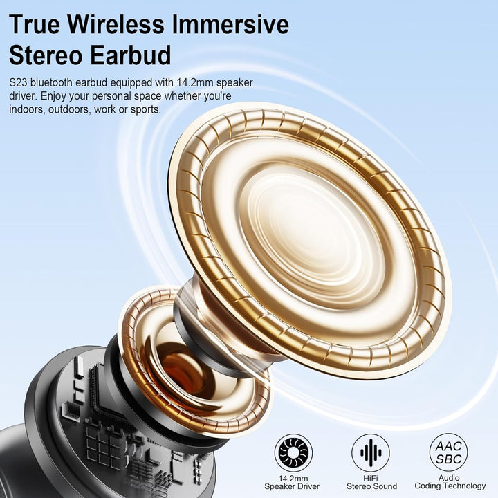 Bluetooth Kopfhörer, Kopfhörer Kabellos Bluetooth 5.4 mit 4 HD Mic Stereo HiFi, In Ear Kopfhörer 40H