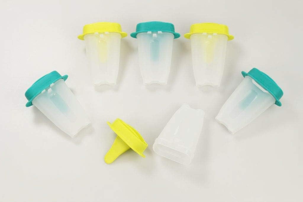 TUPPERWARE Kinder Eislutscher Lollitups weiss türkis gelb limette D178