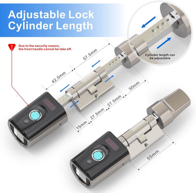 RUILON Elektronisches Türschloss Fingerabdruck,Türschloss Fingerabdruck mit RFID Karte, Bluetooth &