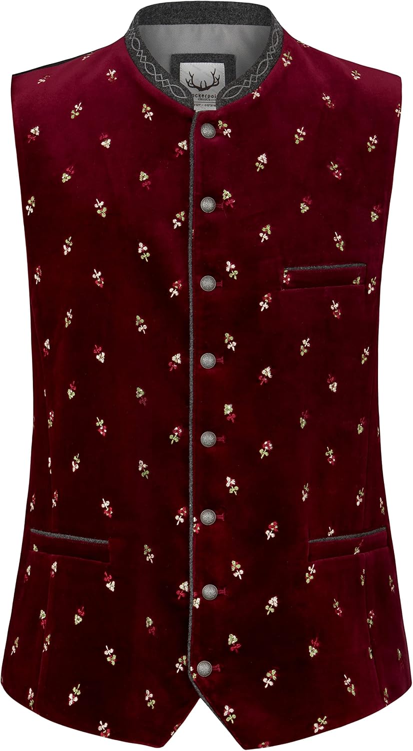 Stockerpoint Herren Weste Vittorio Trachtenweste 46 bordeaux, 46 bordeaux