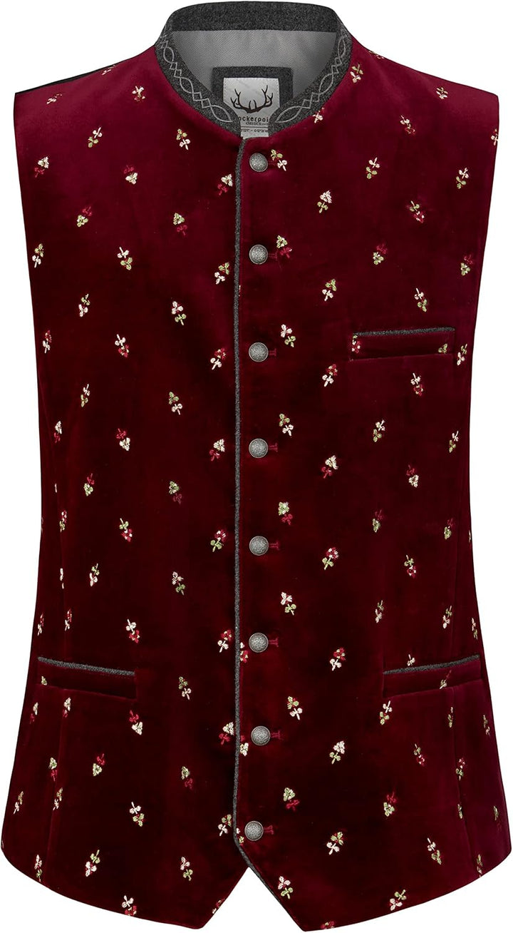 Stockerpoint Herren Weste Vittorio Trachtenweste 46 bordeaux, 46 bordeaux