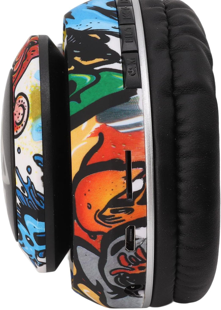 Kabellose Kopfhörer, Over-Ear, Tiefer Bass, Graffiti-Design