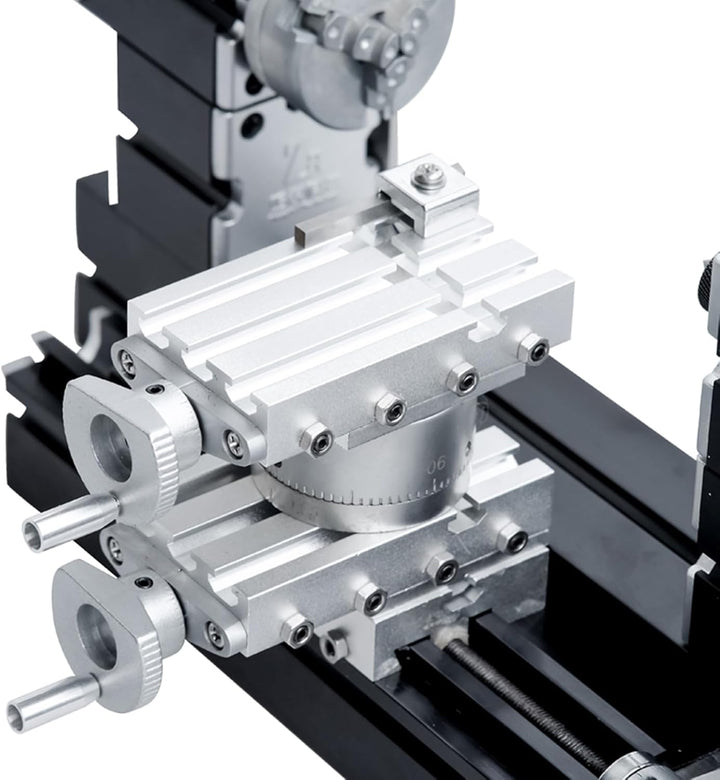 ZHRUI Hochleistungs-Mini-Drehmaschine, 60 W, aus Metall, Heimwerker, 4-Achsen, Drehmaschinen, Werkze