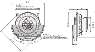 Pioneer TS-G1030F 3-Wege Einbau-Lautsprecher 210W Inhalt: 1 Paar,