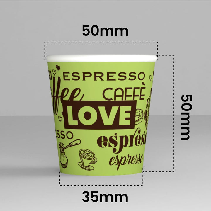 LoveGreenCUP 1000 Kaffeebecher aus Papier, 65 ml, umweltfreundlich, biologisch abbaubar, Einwegbeche