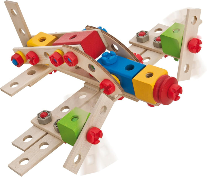 Eichhorn/Heros 100039027 - Constructor groÃe Lok, 100-teilig - Holz-Konstruktionsset - 4 Verschieden