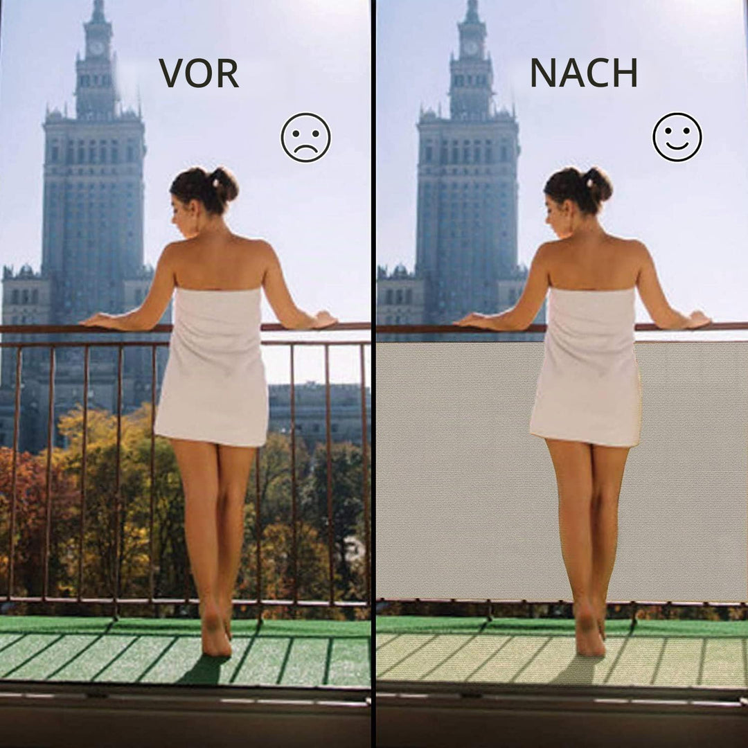 Balkon Windschutz 85cm x 700cm- Balkonbespannung Sichtschutz 100% PrivatsphäRe. Wasserabweisend Sonn