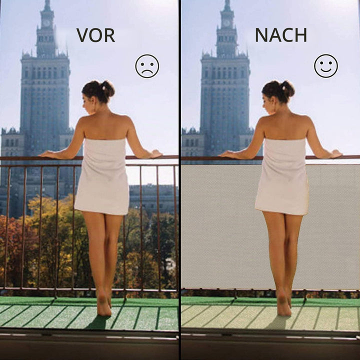 Balkon Windschutz 85cm x 700cm- Balkonbespannung Sichtschutz 100% PrivatsphäRe. Wasserabweisend Sonn