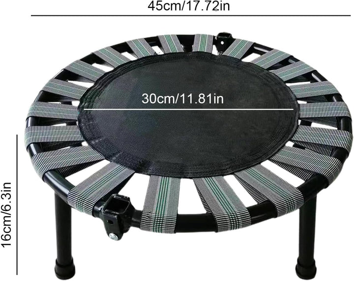 Mini Trampoline, Folding Jumping Bed, Silent Foldable Fitness Rebounder, 165 LBS Load Bearing Exerci