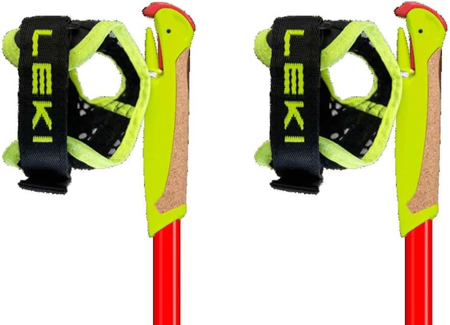 Leki Ultratrail Fx Junior Gelb-Rot - Leichter Verstellbarer Kinder Carbon Laufstock, Grösse 95-110cm