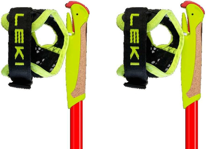 Leki Ultratrail Fx Junior Gelb-Rot - Leichter Verstellbarer Kinder Carbon Laufstock, Grösse 95-110cm
