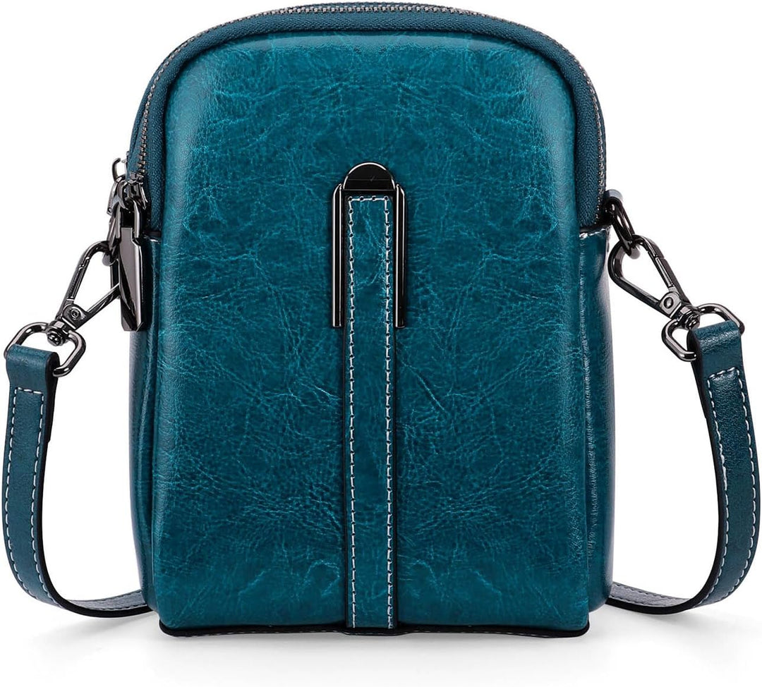 HUA ANGEL UmhäNgetasche Handy Mit GeldböRse Echtleder Leicht Kleine Handtasche Mini Schultertasche B