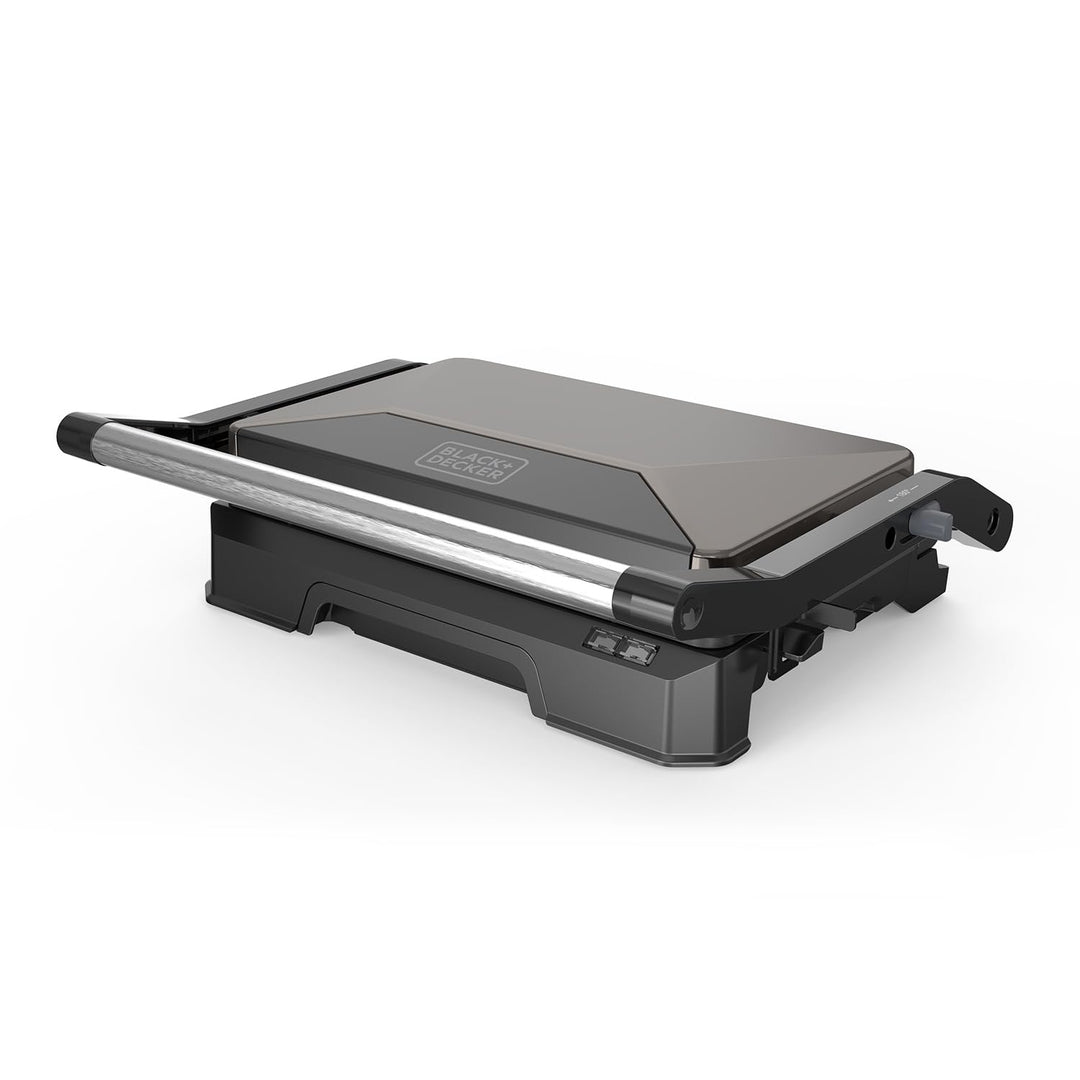Black+Decker – Grill BXGR1001E | 1000W | 180°-Öffnung | Platten 23×14,5 cm | Antihaft PFOA-frei | Sc