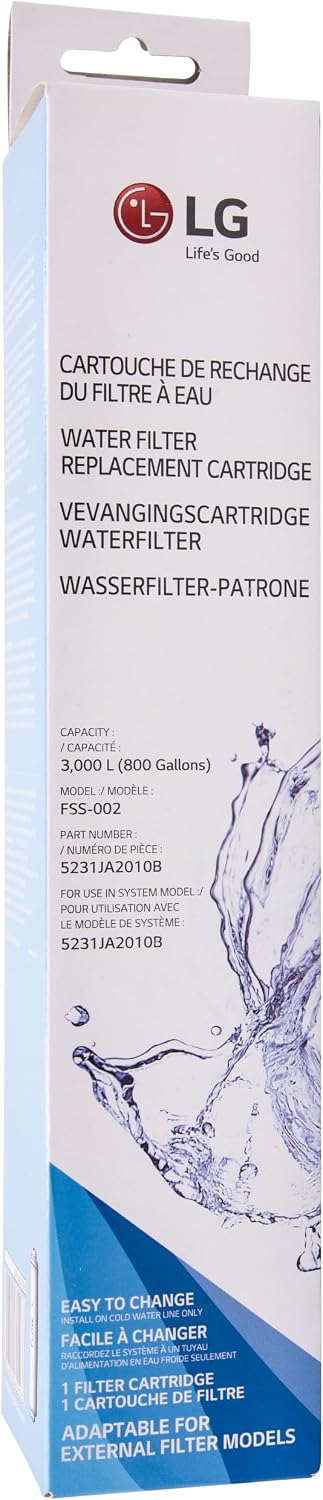LG 5231JA2010B Ersatz-Wasserfilterkartusche für Kühlschrank und Kühlschrank, Push-Fit-Anschluss, 2 S