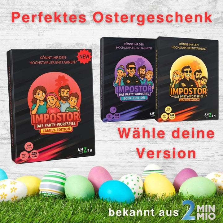 IMPOSTOR - Das Party-Wortspiel - Classic-Edition | Imposter Kartenspiel | Könnt ihr den Hochstapler