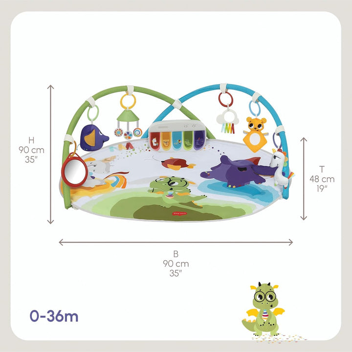 Tiny Love Developmental Gymini, Spielmatte Baby mit Musik, 0+ Monate, Spieldecke Baby, 20 Aktivitäte