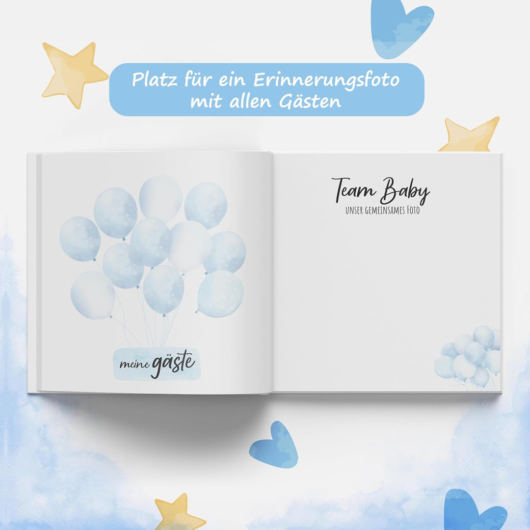 colortouch Gästebuch Babyparty, Baby Shower Geschenk Junge & Mädchen für Babyparty Deko, Gender Reve