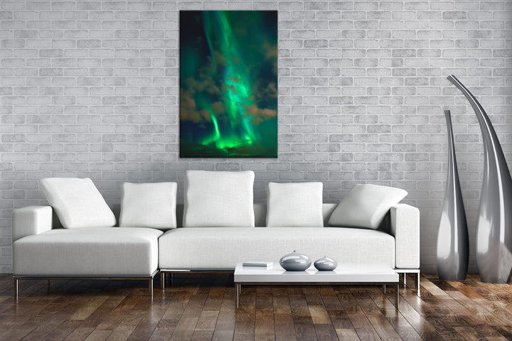 deyoli Aurora Borealis am Himmel Format:90x60 cm als Leinwandbild, Motiv fertig gerahmt auf Echtholz