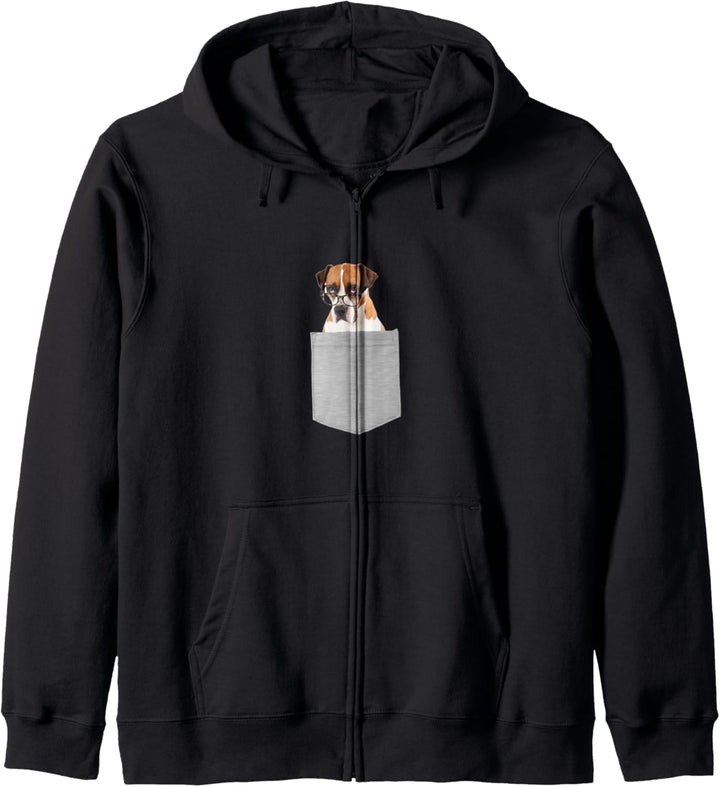 Dog in Your Pocket Boxer dog with glasses Kapuzenjacke