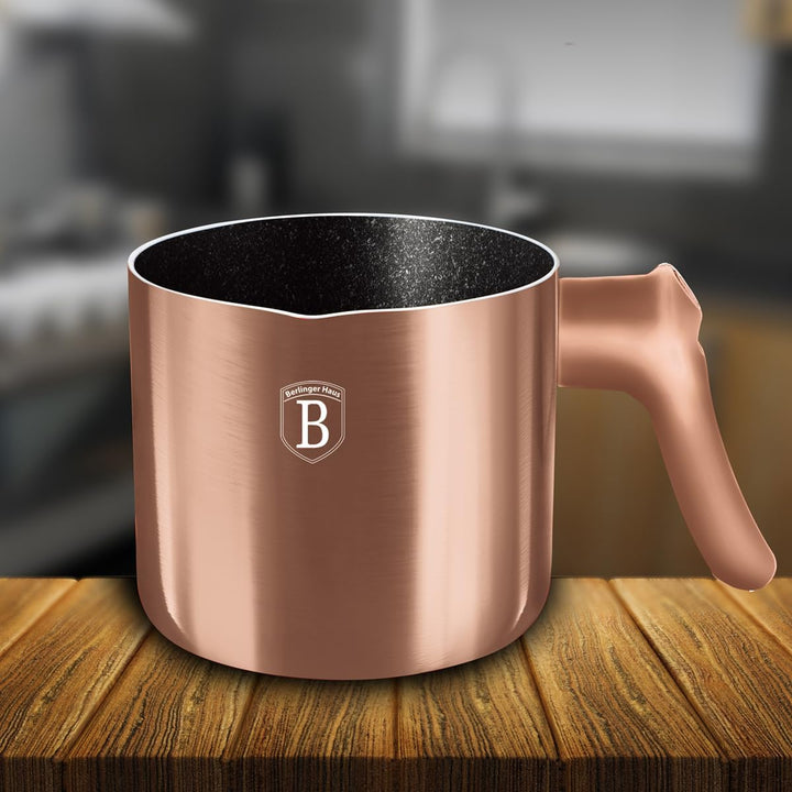 Granit Milchtopf Töpf für Milch 1.2L mit Antihaftbeschichtung BERLINGER HAUS Rose Gold BH-1966