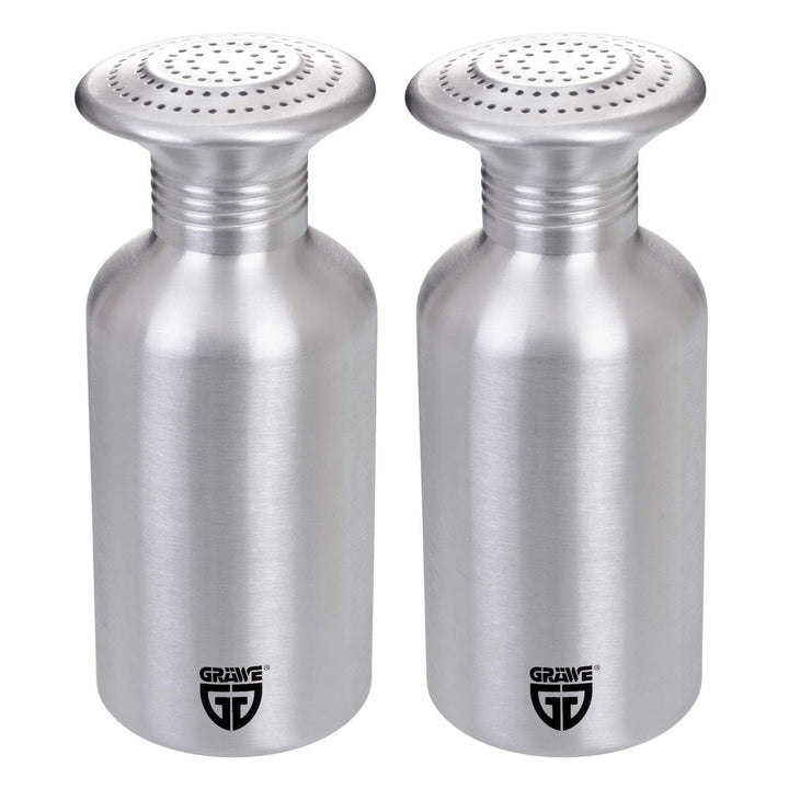 GRÄWE 2er Set Pommesstreuer aus Aluminium, Salzstreuer, Gewürzstreuer ohne Duft 2 Streuer, ohne Duft