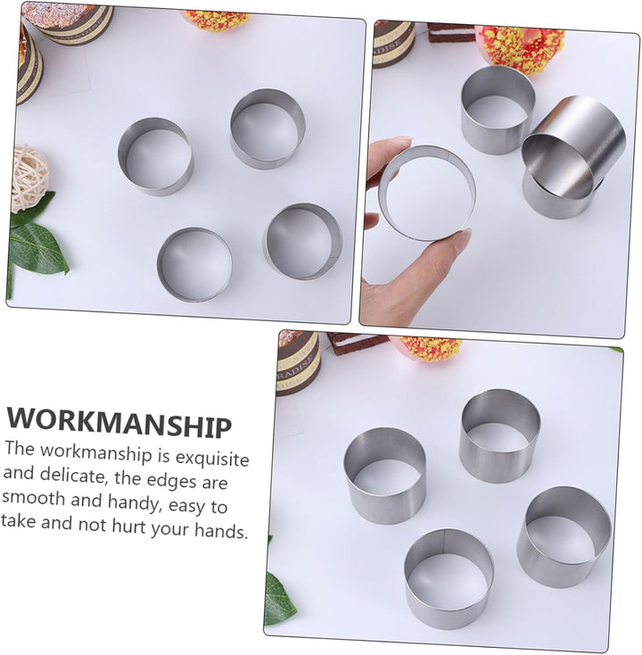 YARNOW 8 Stück Mousse Ringe Dessertring Set Speisering Mini Tortenring Kleine Kuchenform Dessert Sch