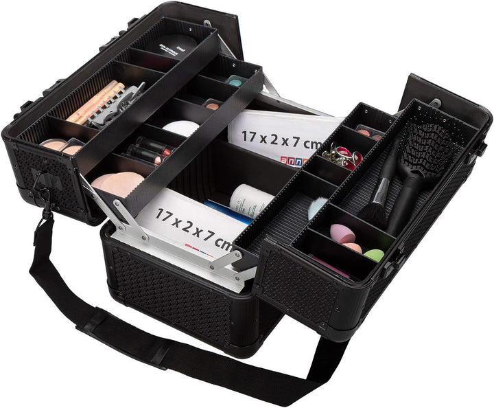 anndora Beauty Case Kosmetikkoffer - Stilvoller Schmuckkoffer, Schminkkoffer mit robustem Aluminiumr