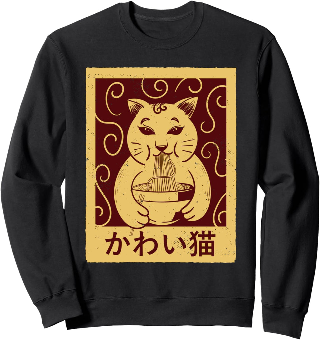 Maneki Neko Cat Japanische Ramen Sweatshirt