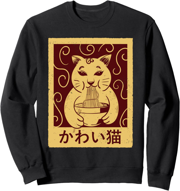 Maneki Neko Cat Japanische Ramen Sweatshirt