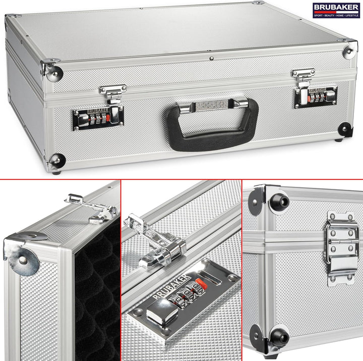 BRUBAKER universal Transportkoffer aus Aluminium - Fotokoffer mit Schaumstoff für Kameras, Equipment