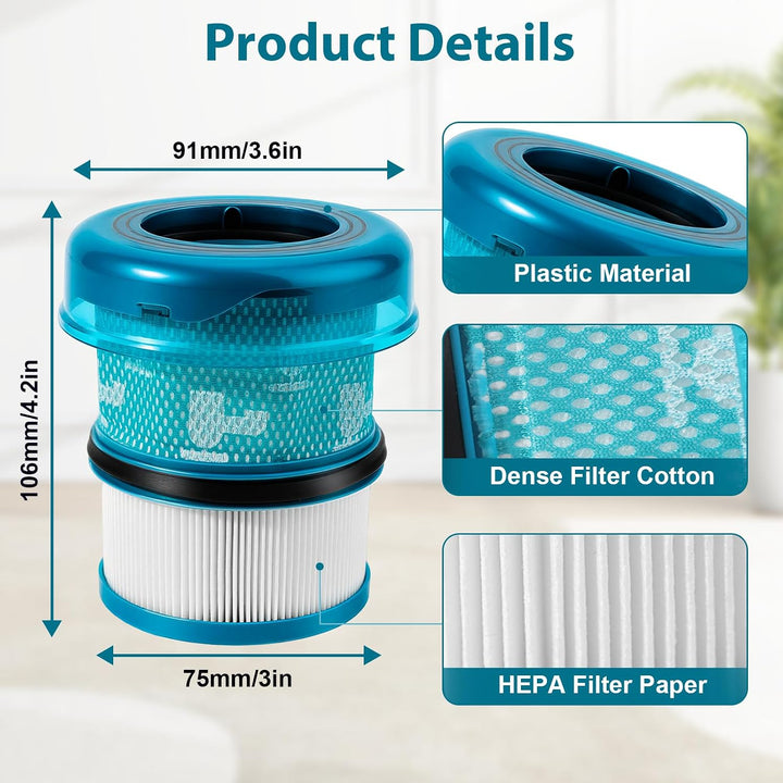 2 Stück HEPA Filter für Dyson V16 Piston Animal Submarine Staubsauger | Waschbare Ersatzfilter V16 Z