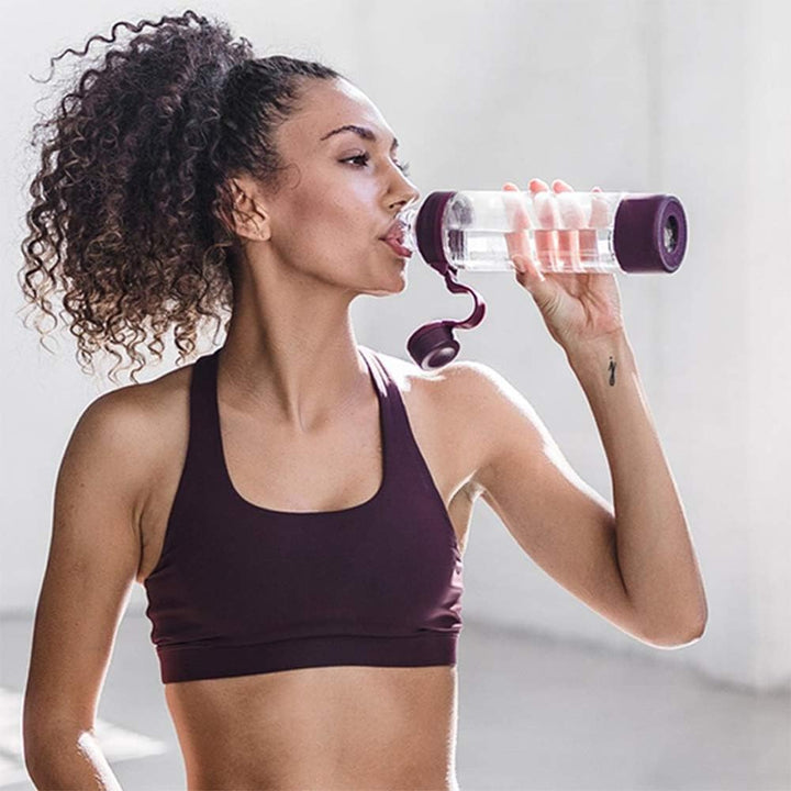 BlenderBottle Mantra Glas Trinkflasche, mit Trinköffnung aus Glas und BlenderBall, geeignet als Yoga